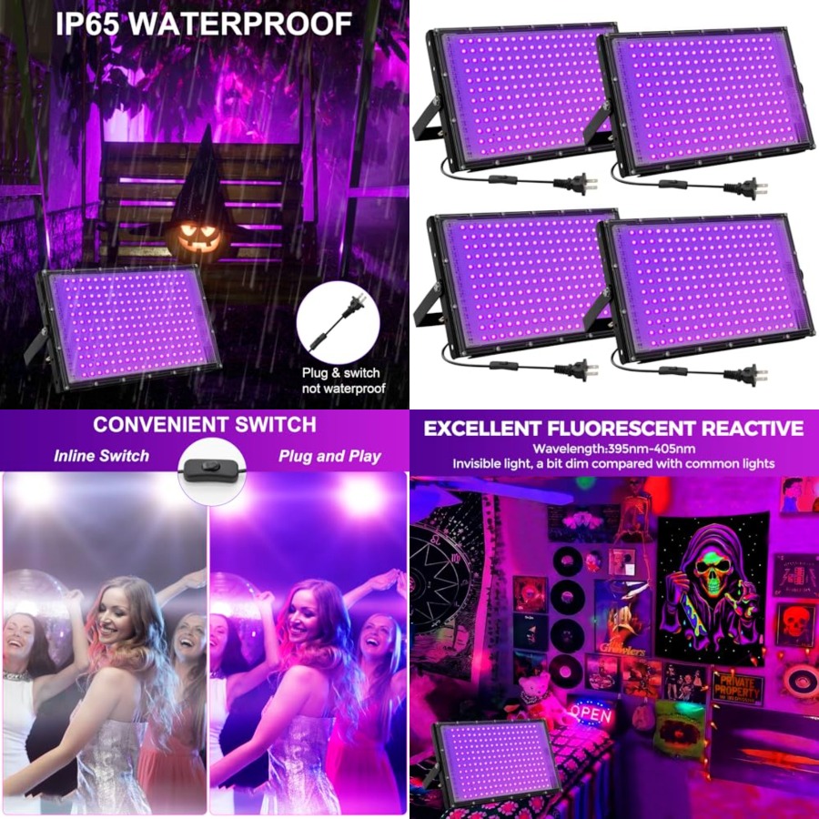 Led Flood Light - 200W LED Czarne Światła do Imprez