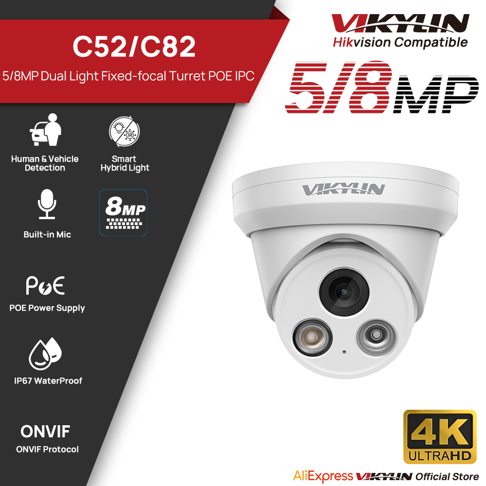 Outdoor Lighting Under Roof - Kamera IP VIKYLIN 5/8MP 4K z