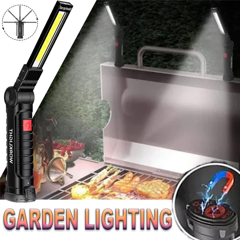 Outdoor Lighting Setup - Przenośna latarka LED z magnetycznym haczykiem,