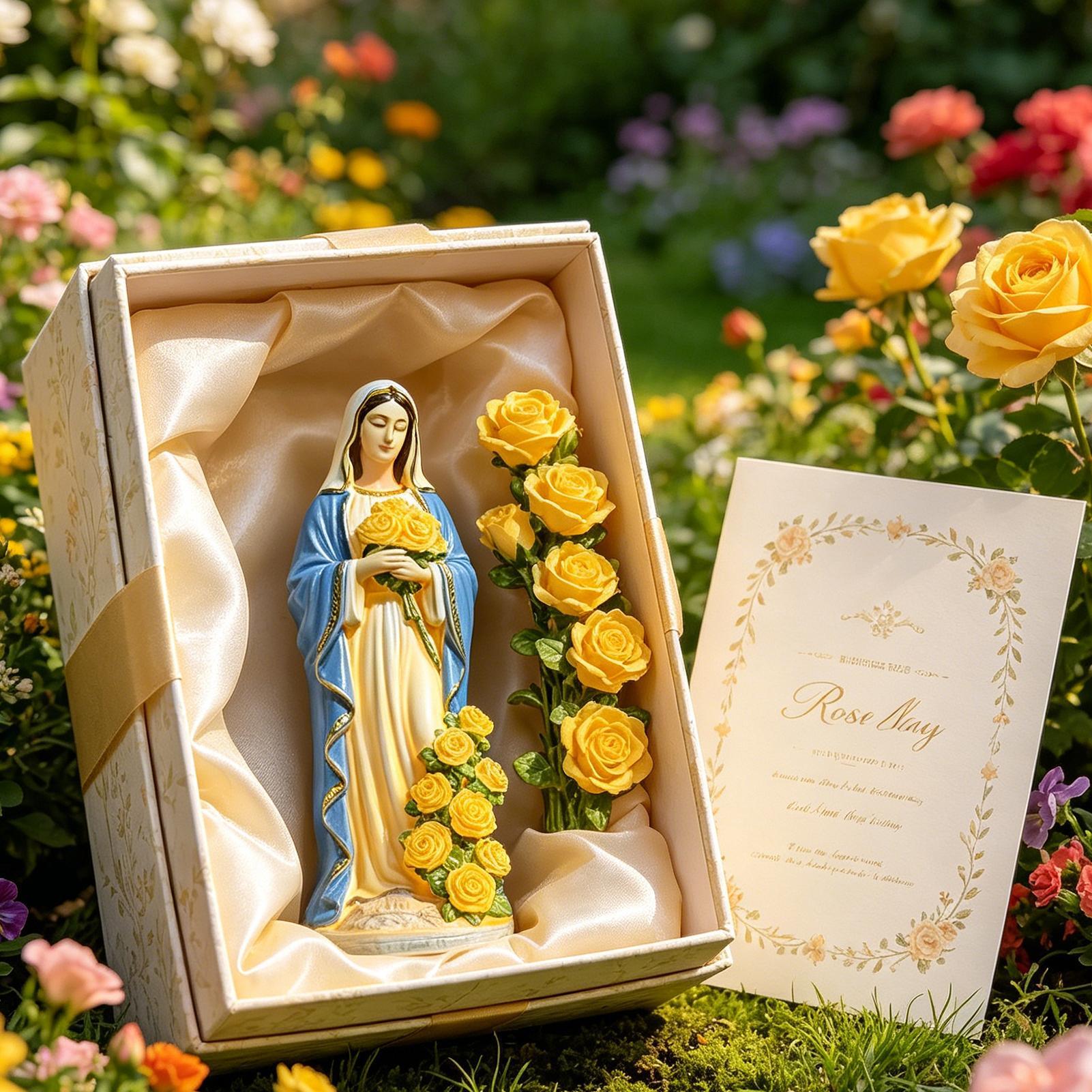 Outdoor Lighting Manufacturers - Statua Matki Boskiej zasilana energią słoneczną,