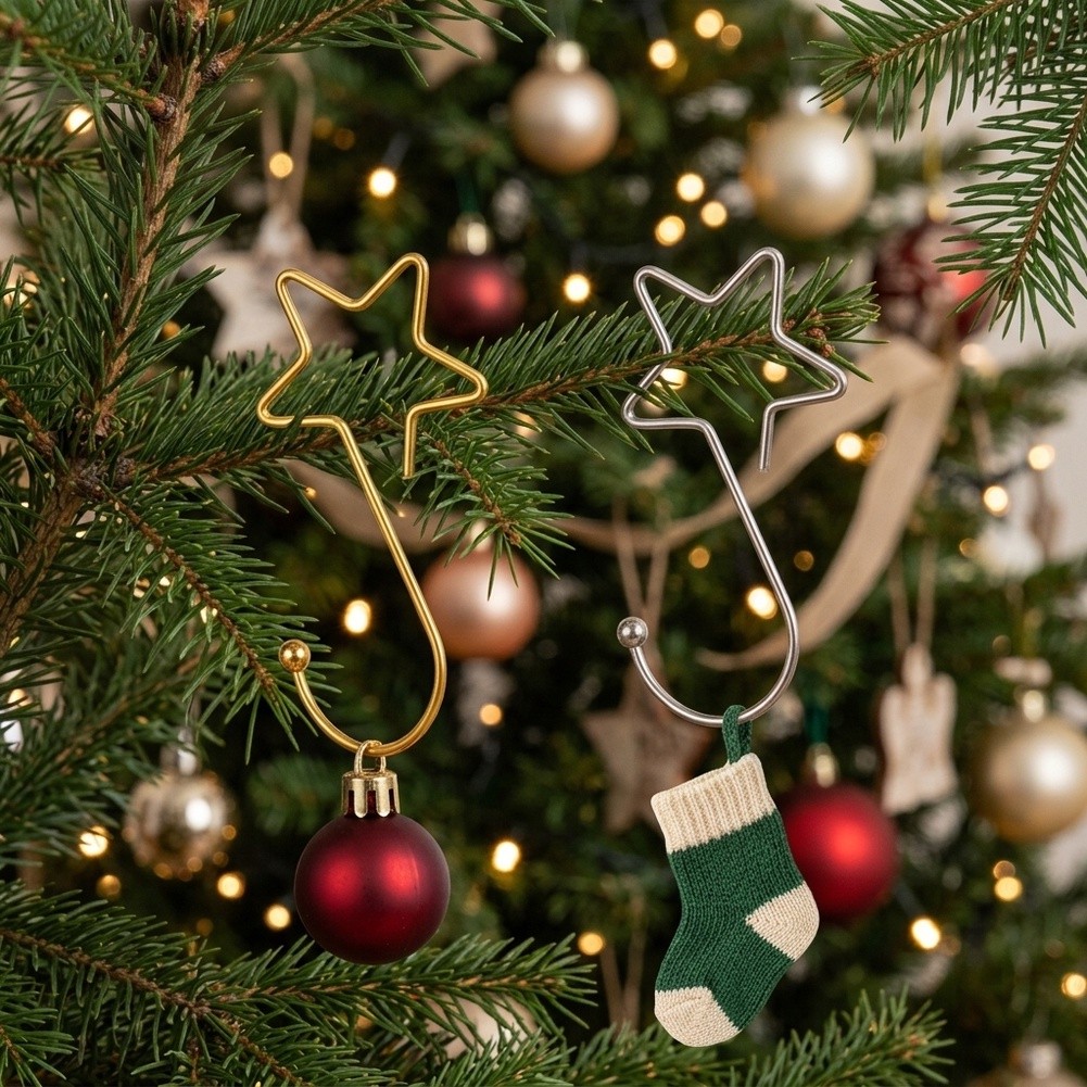 Outdoor Lighting On Trees - Haczyki w kształcie gwiazdek, 60 sztuk,