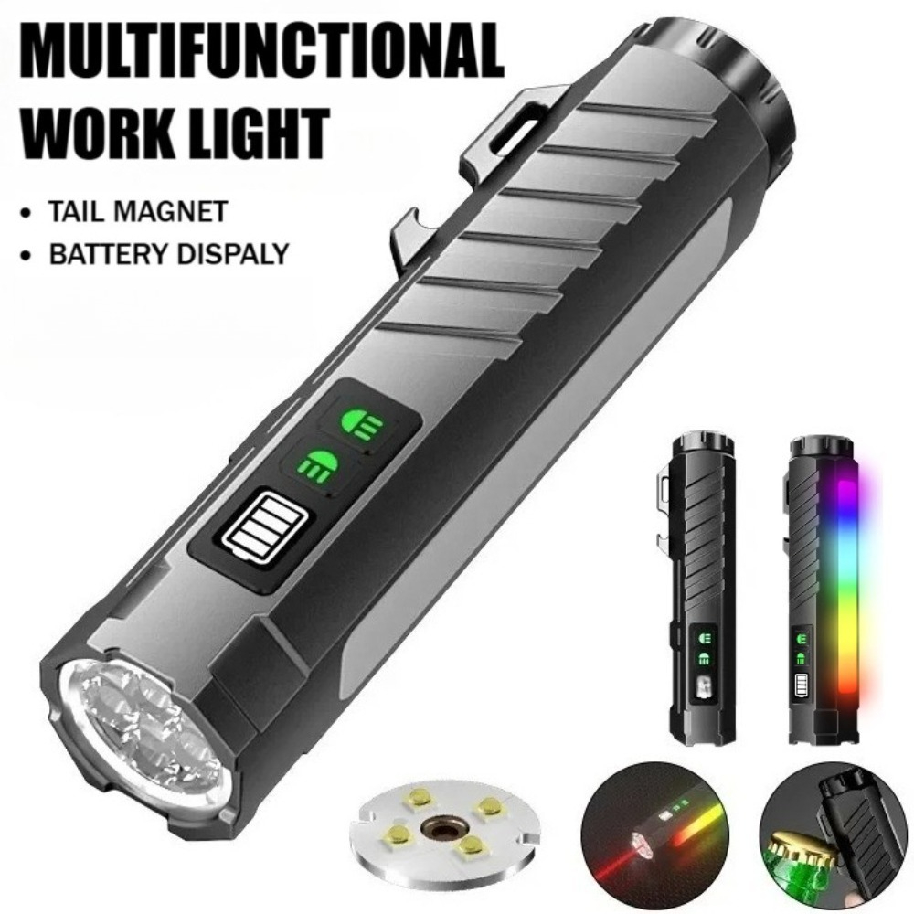 Outdoor Lighting Setup - Wielofunkcyjna, mocna latarka LED z kolorowym