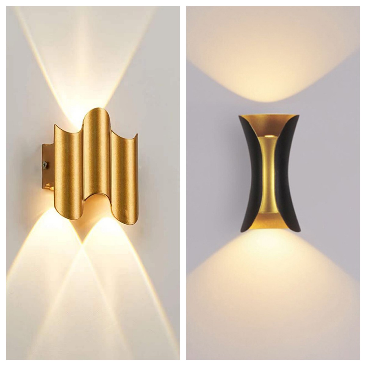 Outdoor Lighting Amazon - Aluminiowy złoty korpus oświetlenie naścienne LED