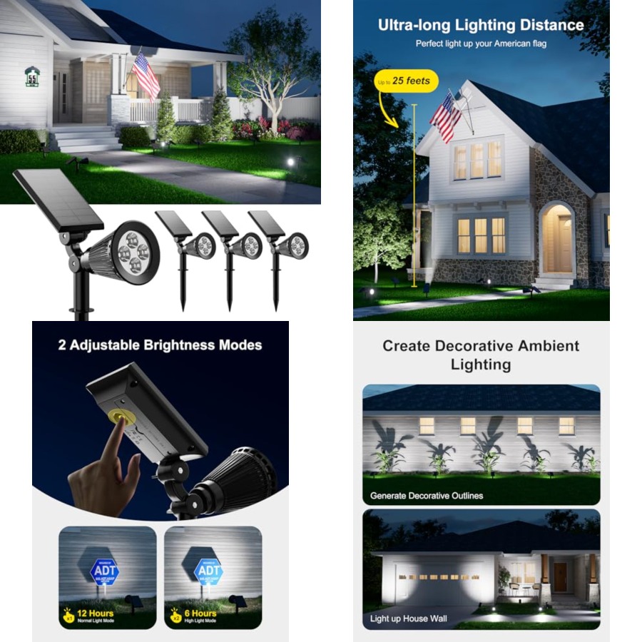 Led Flood Light - Zewnętrzne wodoodporne reflektory solarne do drzew,