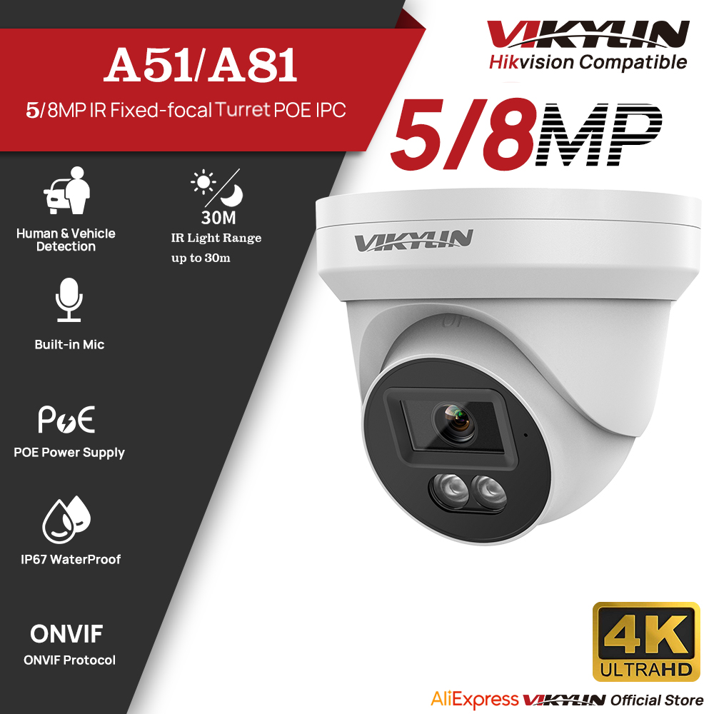 Outdoor Lighting Under Roof - Kamera IP VIKYLIN 5/8MP HD PoE