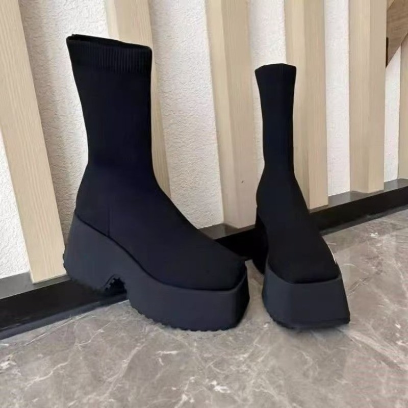Outdoor Lighting Modern - Damskie buty na platformie z kwadratowym