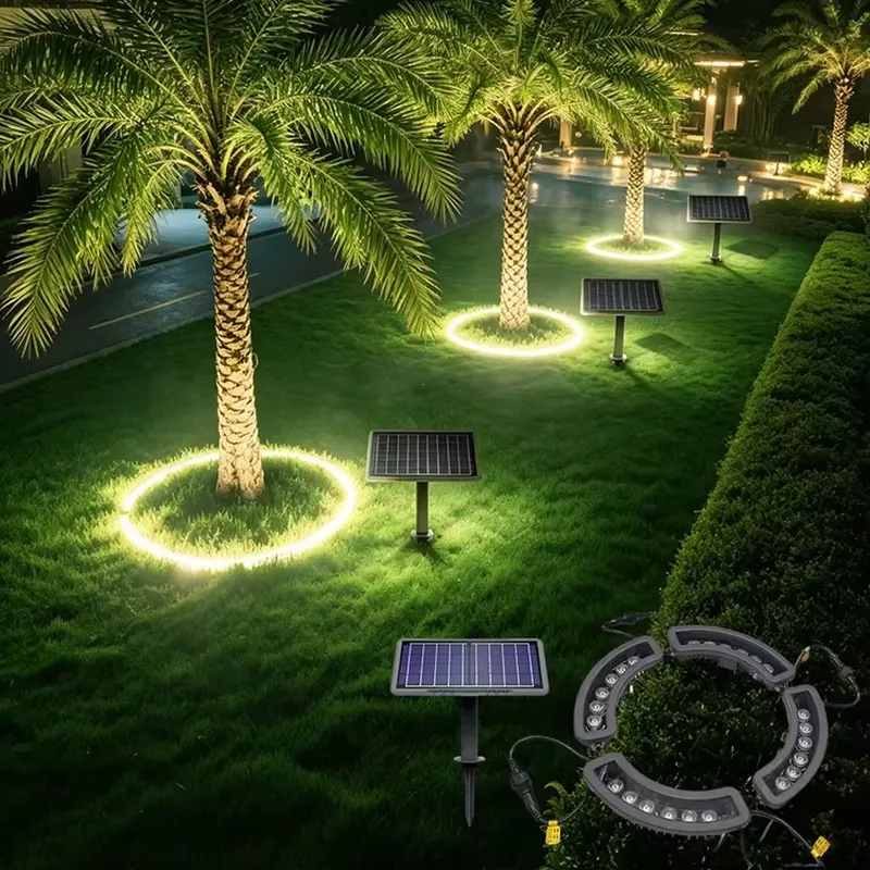 Outdoor Lighting On Trees - 24W Solarne LED Obręczowe Oświetlenie Drzew
