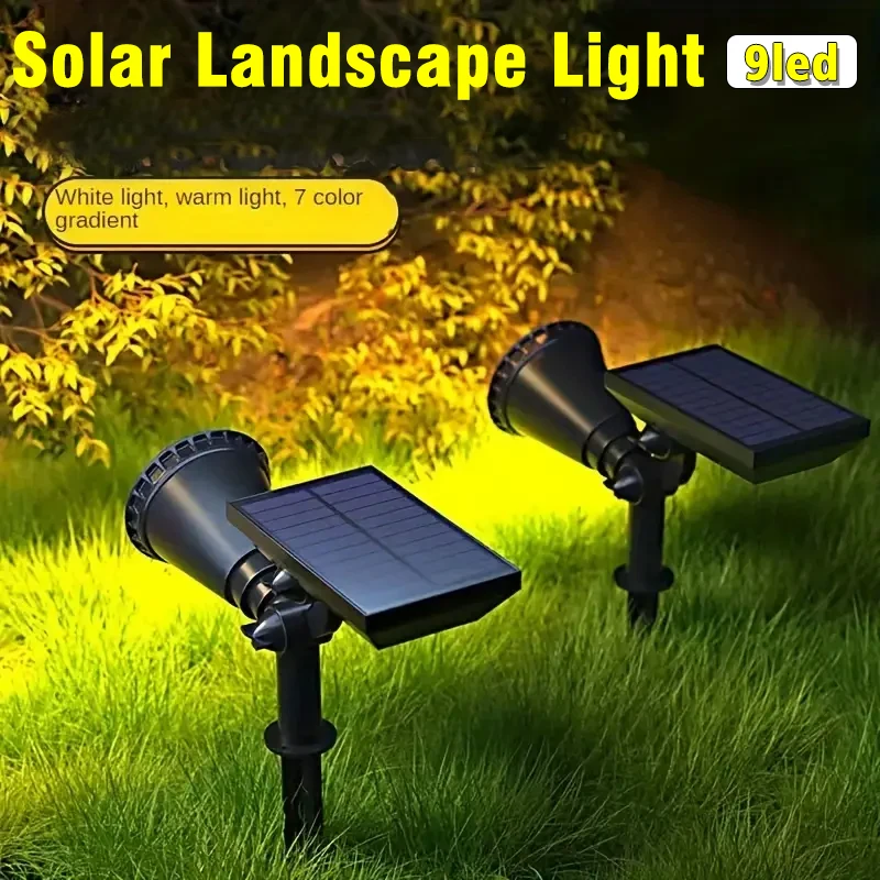 Outdoor Lighting On Trees - Reflektor LED solarny, 9-LEDowy zewnętrzny reflektor