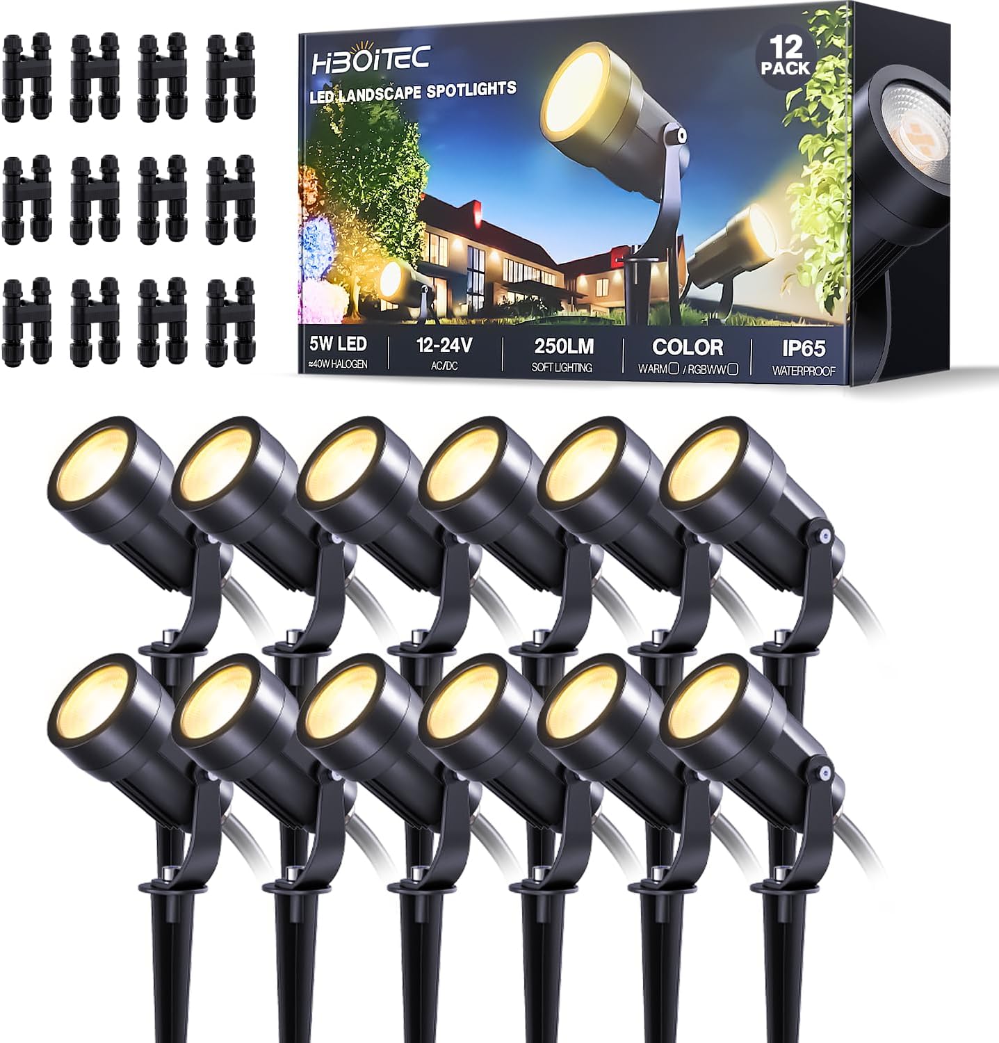 Outdoor Lighting Connectors - Zestaw 12 sztuk niskonapięciowych złączek Fastlock
