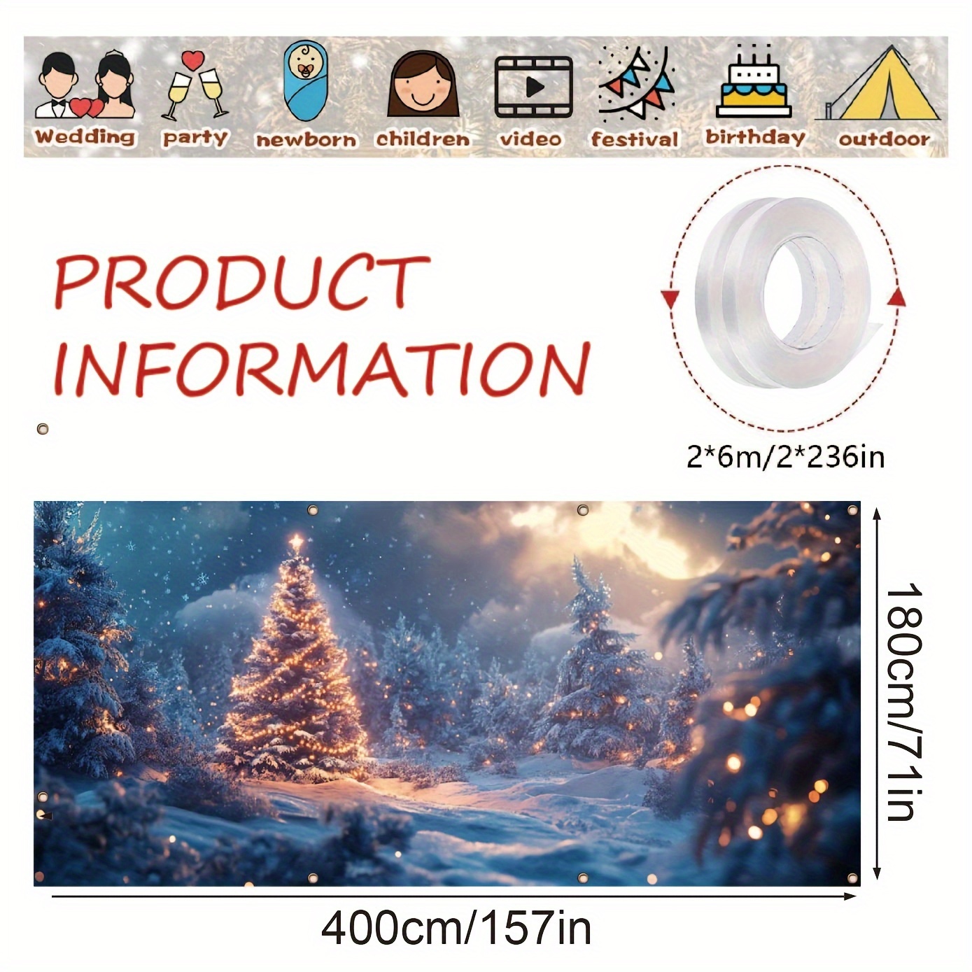 Błyszczący świąteczny baner do – Outdoor Lighting On Trees recenzja i cena