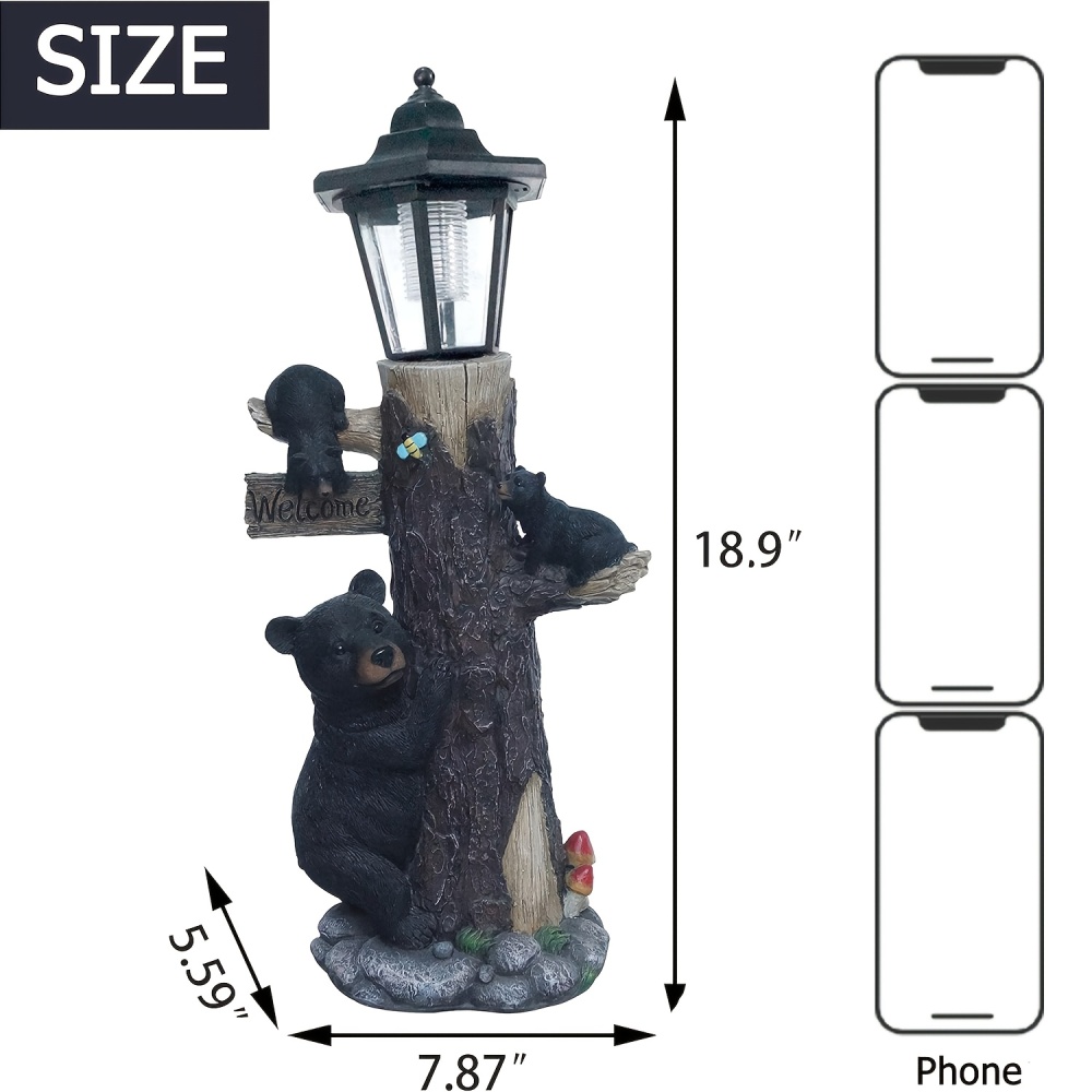 Czarna figurka niedźwiedzia z  – Outdoor Lighting On Trees recenzja i cena