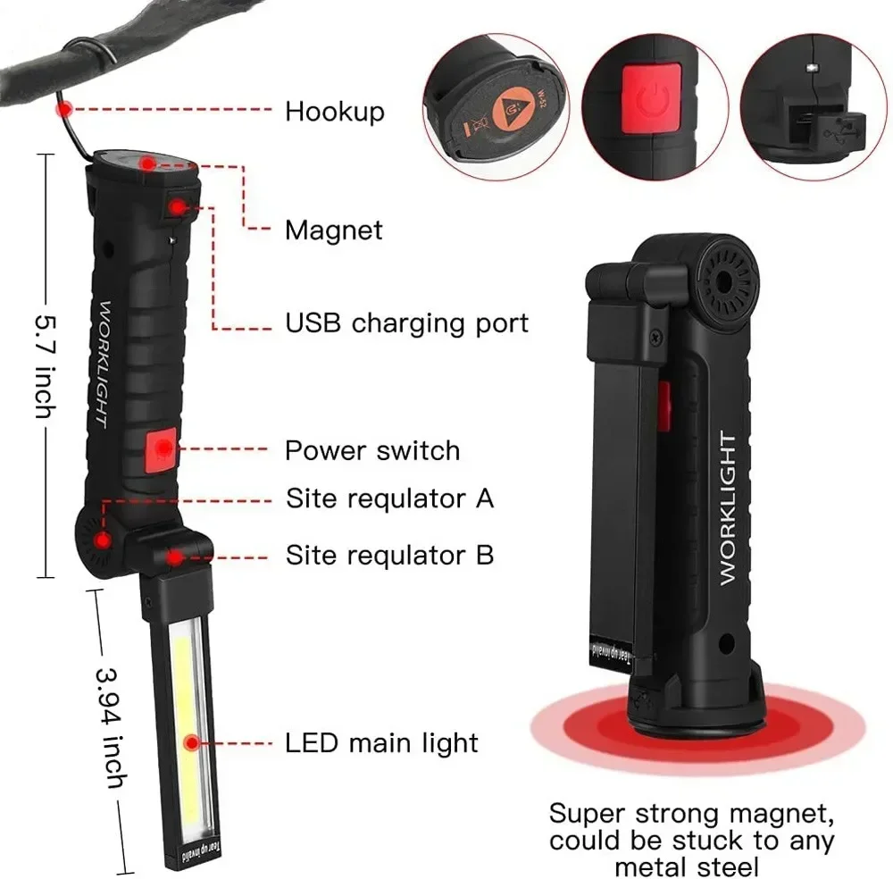 Latarka LED COB, ładowana prze – Outdoor Lighting Setup recenzja i cena