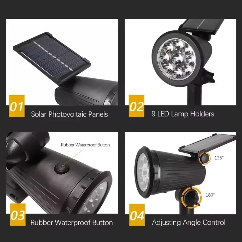 Reflektor LED solarny, 9-LEDow – Outdoor Lighting On Trees recenzja i cena